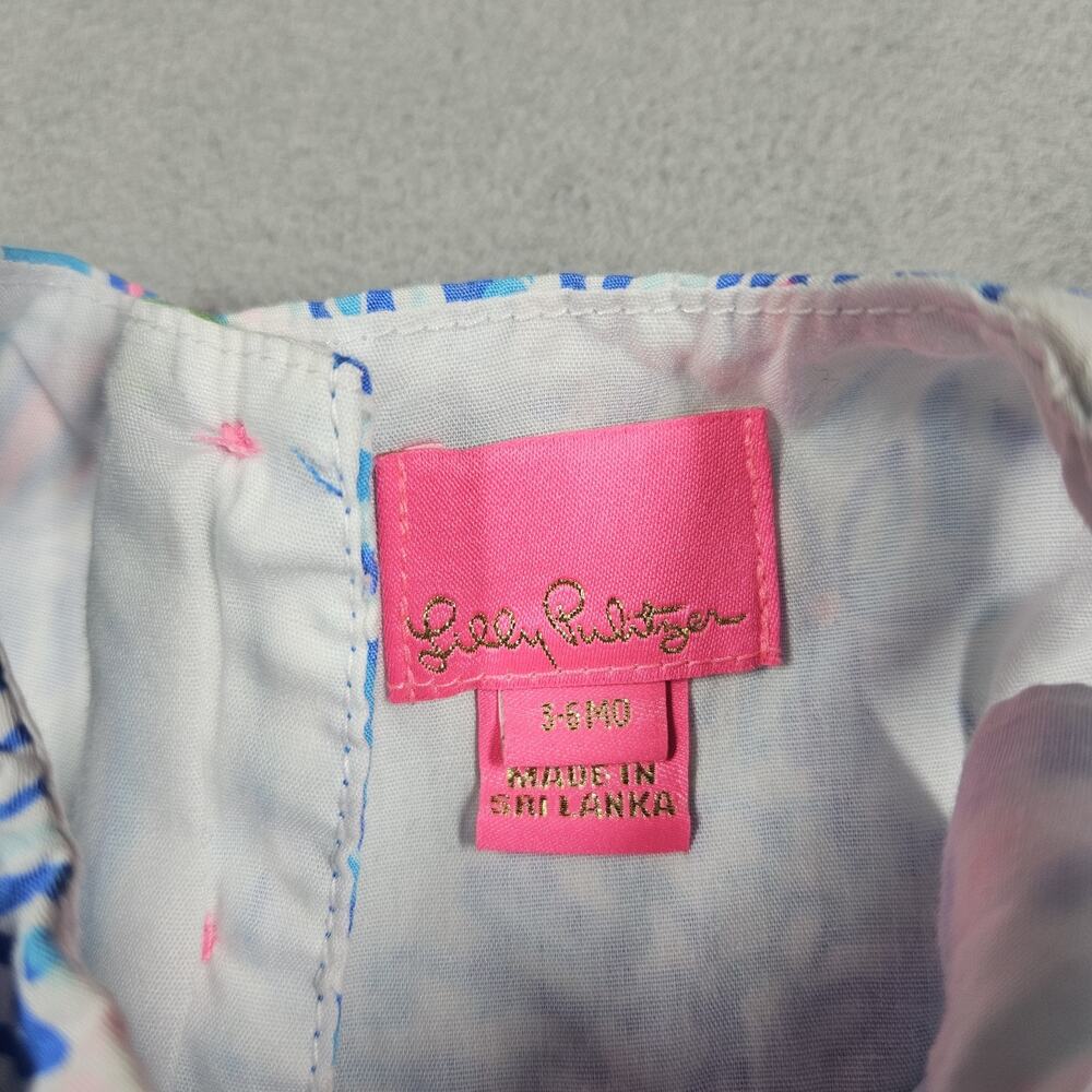 Lilly Pulitzer Bubble Dress Infant Girls 3-6 Months Baby Britta Coastal Blue - Picture 4 of 10
